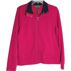 Lauren Ralph Lauren Athletic Jacket Wmn's Sz L Pink Full Zip Long Sleeve Pockets